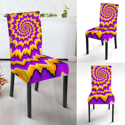 Spiral Expansion Moving Optical Illusion Dining Chair Slipcover