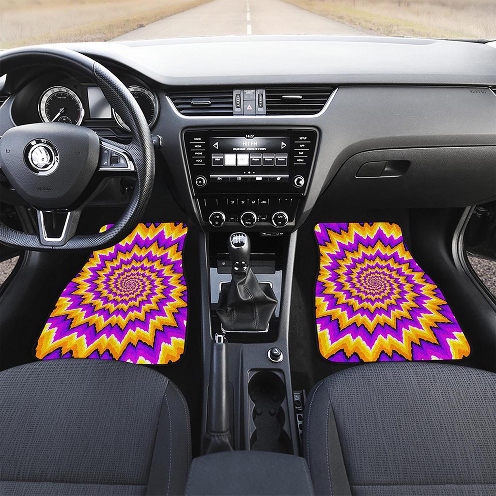 Spiral Expansion Moving Optical Illusion Front and Back Car Floor Mats