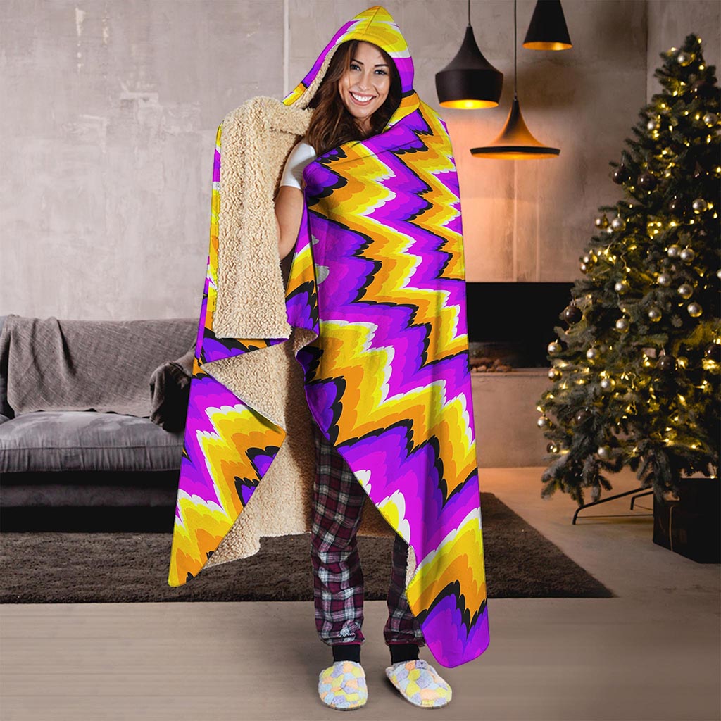 Spiral Expansion Moving Optical Illusion Hooded Blanket