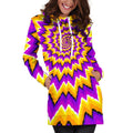 Spiral Expansion Moving Optical Illusion Pullover Hoodie Dress
