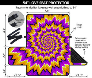 Spiral Expansion Moving Optical Illusion Loveseat Protector