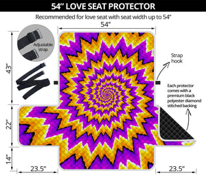 Spiral Expansion Moving Optical Illusion Loveseat Protector