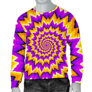 Spiral Expansion Moving Optical Illusion Men's Crewneck Sweatshirt GearFrost