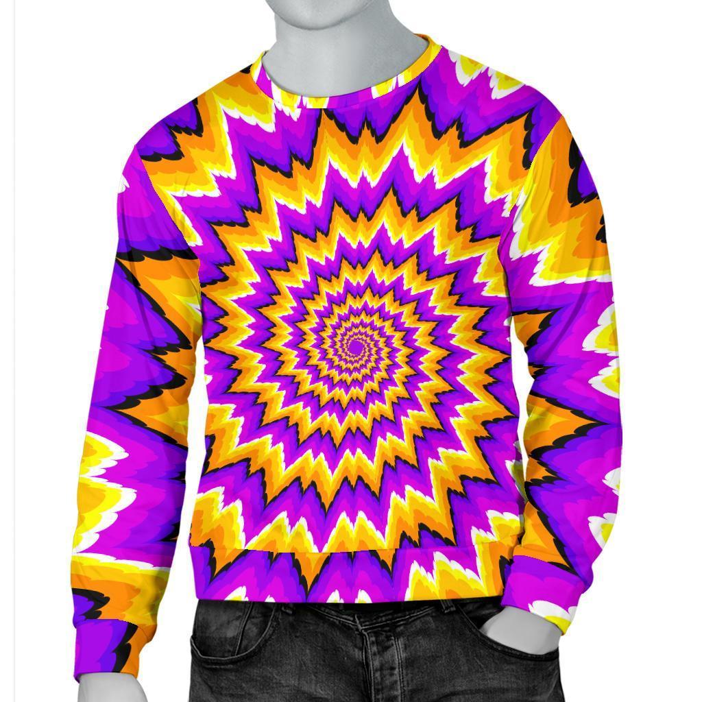 Spiral Expansion Moving Optical Illusion Men's Crewneck Sweatshirt GearFrost