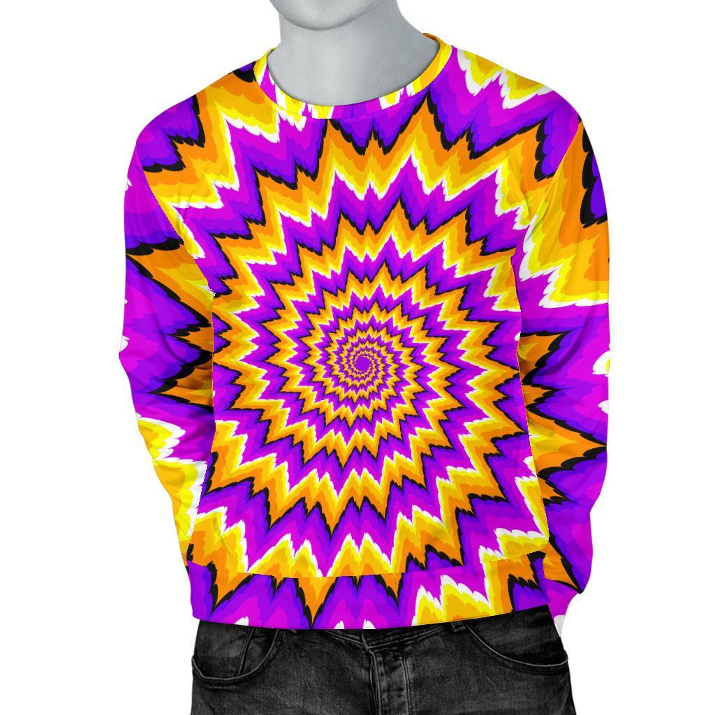 Spiral Expansion Moving Optical Illusion Men's Crewneck Sweatshirt GearFrost