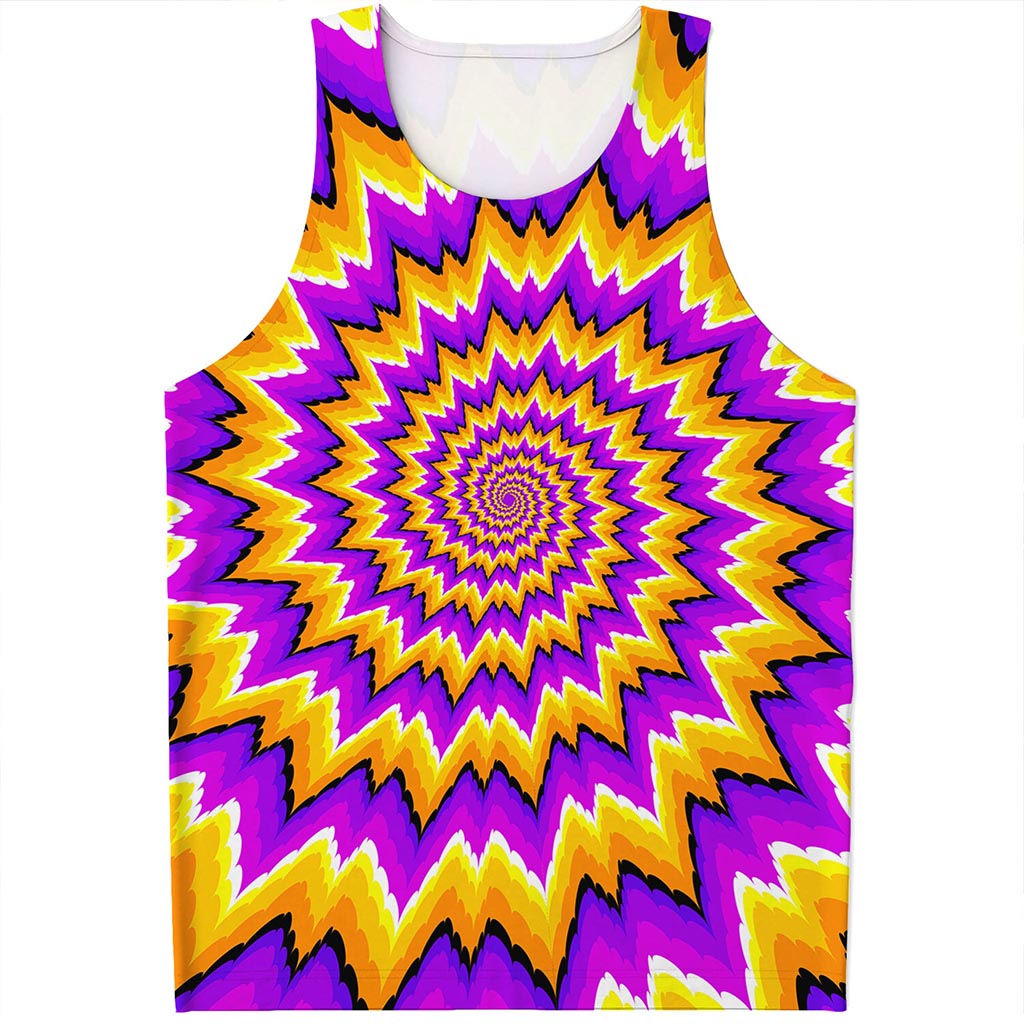Spiral Expansion Moving Optical Illusion Men's Tank Top