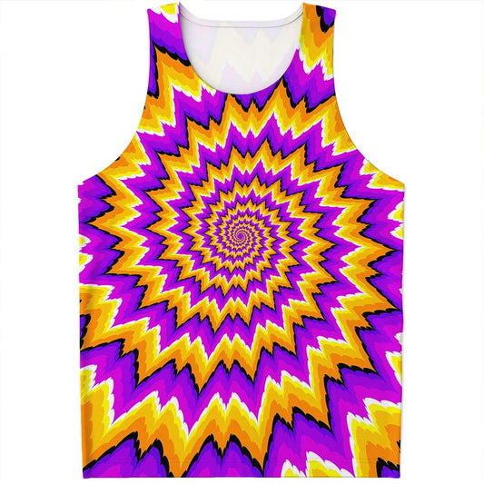 Spiral Expansion Moving Optical Illusion Men's Tank Top