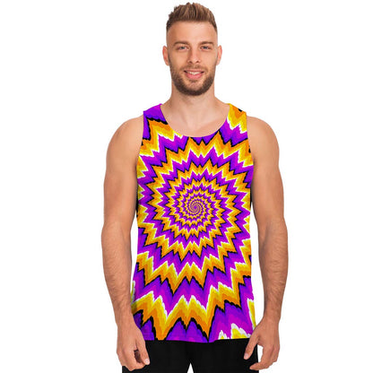 Spiral Expansion Moving Optical Illusion Men's Tank Top