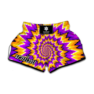 Spiral Expansion Moving Optical Illusion Muay Thai Boxing Shorts