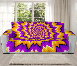 Spiral Expansion Moving Optical Illusion Oversized Sofa Protector