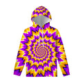 Spiral Expansion Moving Optical Illusion Pullover Hoodie