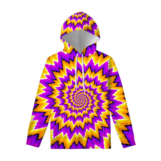 Spiral Expansion Moving Optical Illusion Pullover Hoodie
