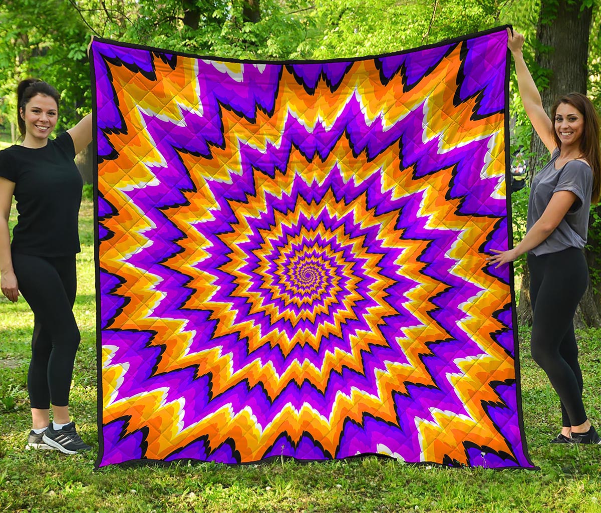 Spiral Expansion Moving Optical Illusion Quilt
