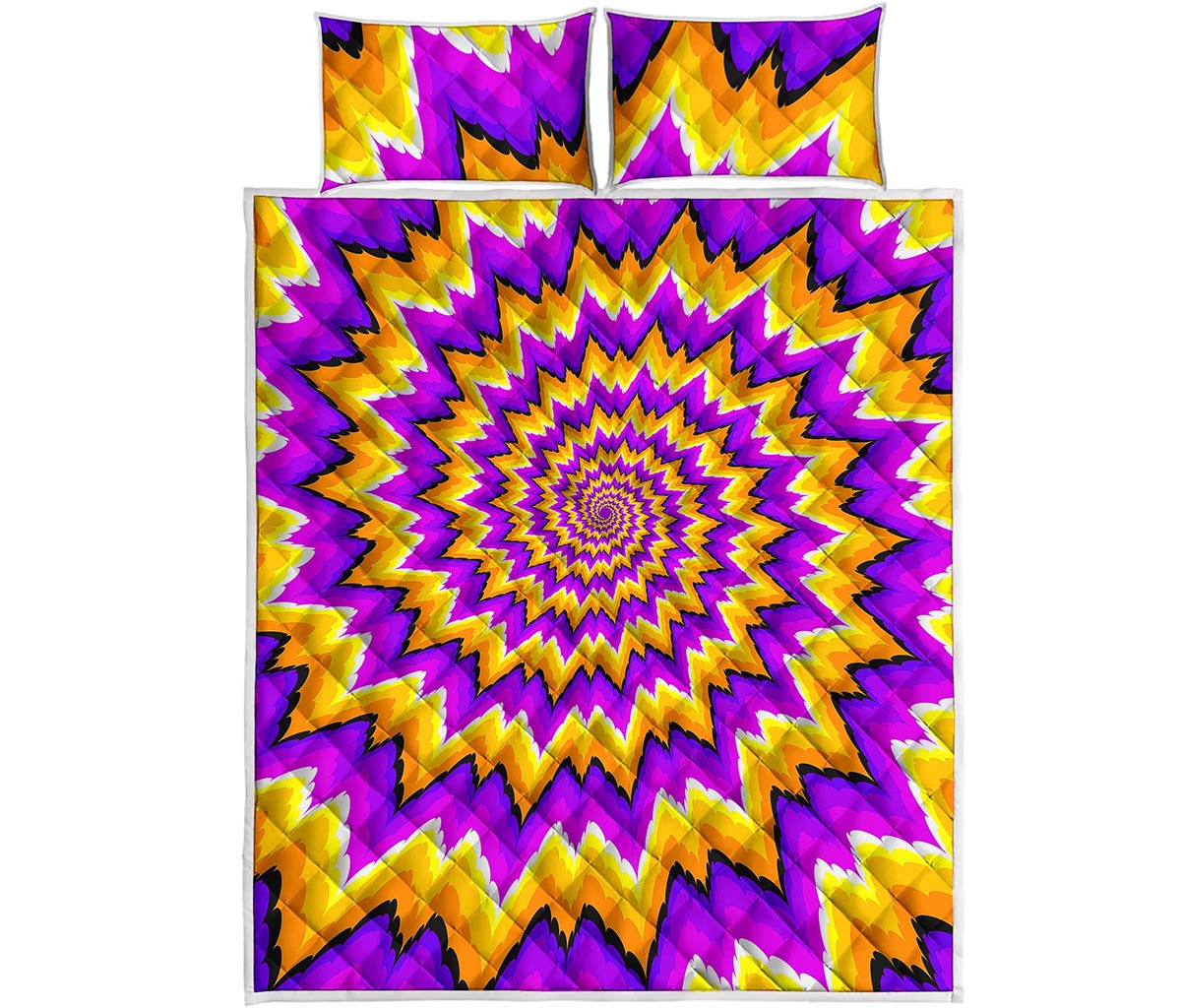 Spiral Expansion Moving Optical Illusion Quilt Bed Set