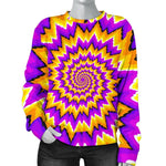 Spiral Expansion Moving Optical Illusion Women's Crewneck Sweatshirt GearFrost