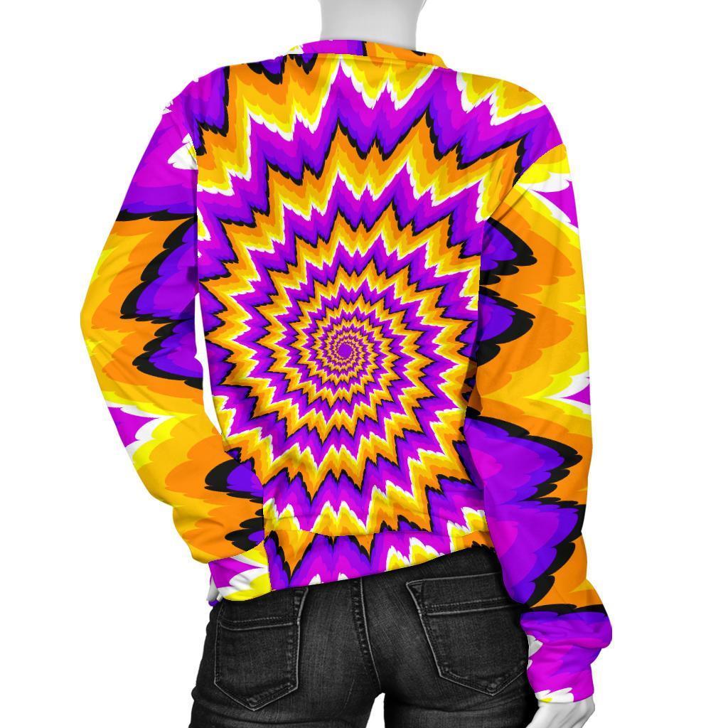 Spiral Expansion Moving Optical Illusion Women's Crewneck Sweatshirt GearFrost