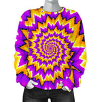 Spiral Expansion Moving Optical Illusion Women's Crewneck Sweatshirt GearFrost