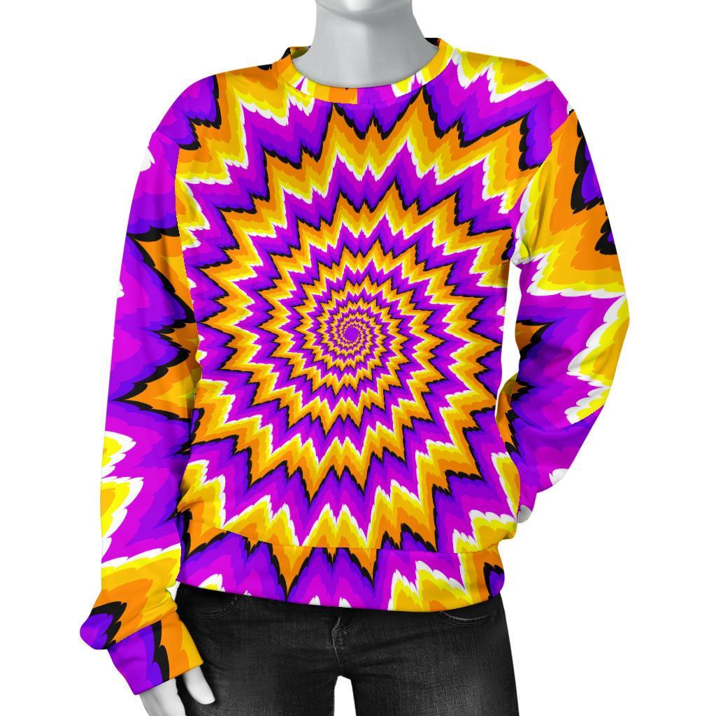 Spiral Expansion Moving Optical Illusion Women's Crewneck Sweatshirt GearFrost