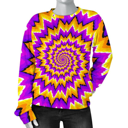 Spiral Expansion Moving Optical Illusion Women's Crewneck Sweatshirt GearFrost