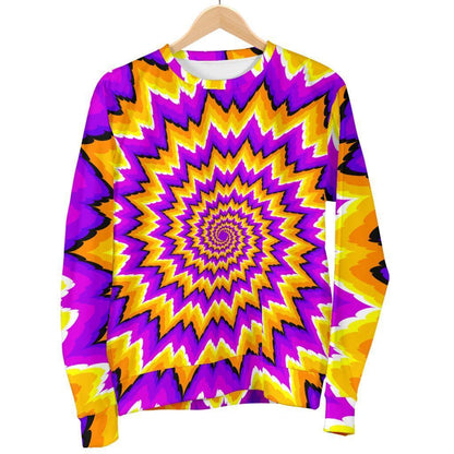 Spiral Expansion Moving Optical Illusion Women's Crewneck Sweatshirt GearFrost