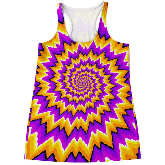 Spiral Expansion Moving Optical Illusion Women's Racerback Tank Top