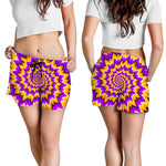 Spiral Expansion Moving Optical Illusion Women's Shorts