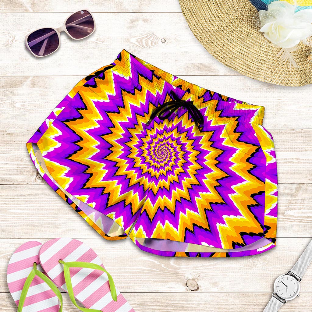 Spiral Expansion Moving Optical Illusion Women's Shorts