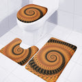 Spiral Fractal Print 3 Piece Bath Mat Set