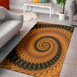 Spiral Fractal Print Area Rug