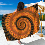 Spiral Fractal Print Beach Sarong Wrap