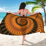 Spiral Fractal Print Beach Sarong Wrap