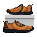 Spiral Fractal Print Black Running Shoes