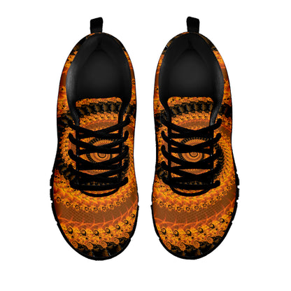 Spiral Fractal Print Black Sneakers
