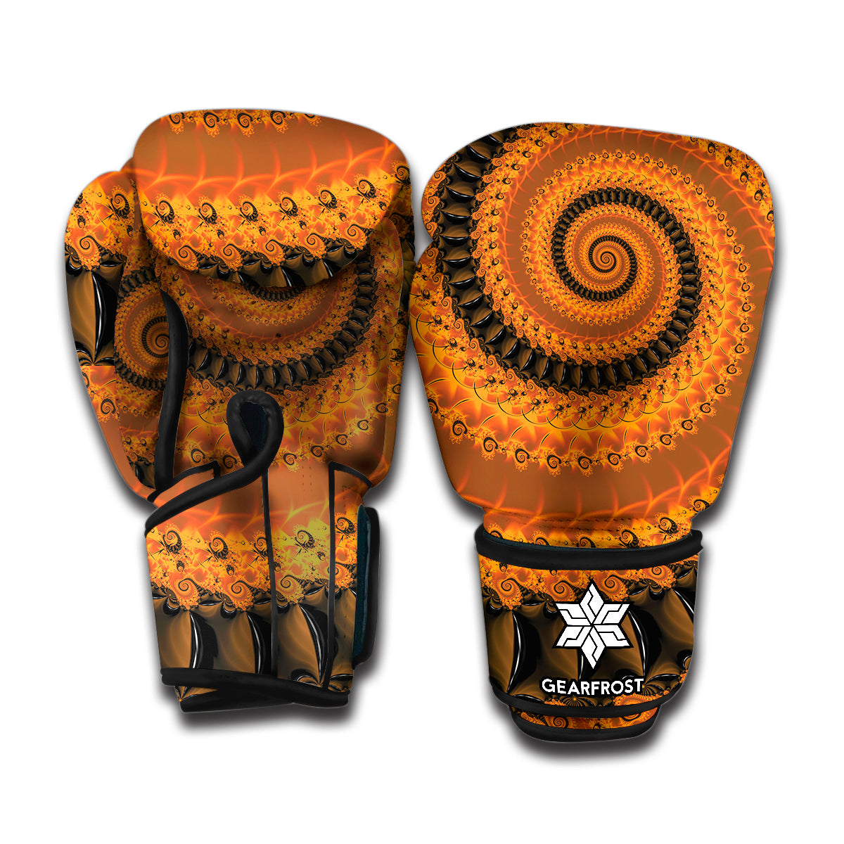 Spiral Fractal Print Boxing Gloves