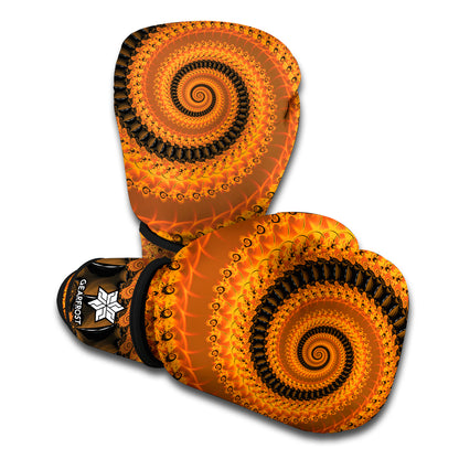 Spiral Fractal Print Boxing Gloves