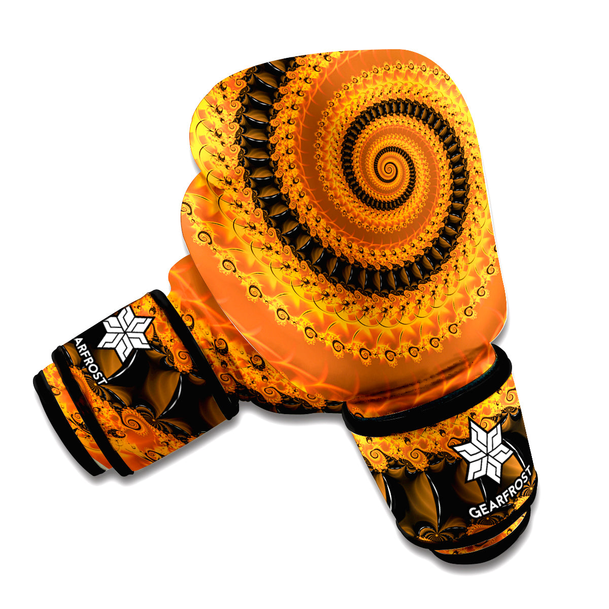 Spiral Fractal Print Boxing Gloves