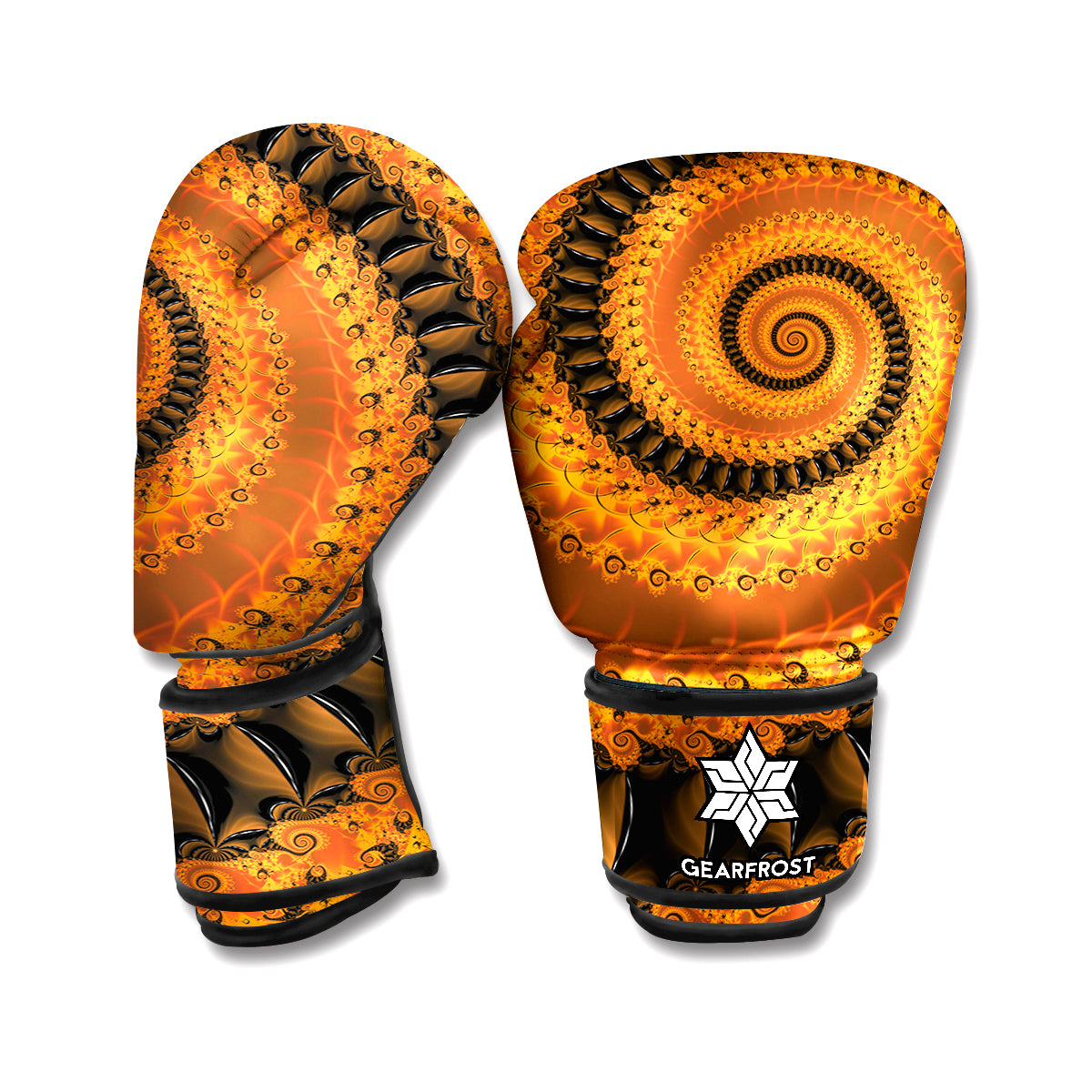 Spiral Fractal Print Boxing Gloves
