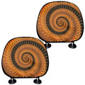 Spiral Fractal Print Car Headrest Covers