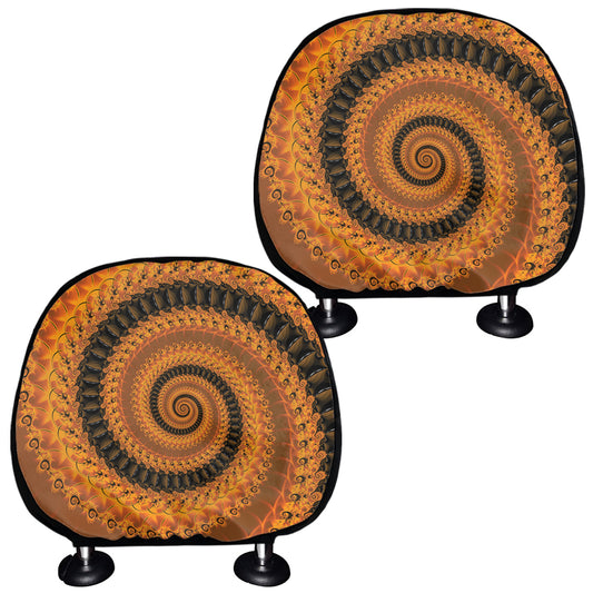 Spiral Fractal Print Car Headrest Covers