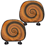 Spiral Fractal Print Car Headrest Covers