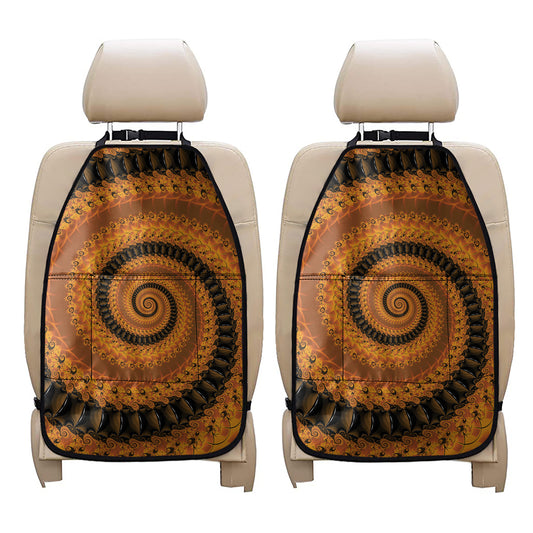 Spiral Fractal Print Car Seat Organizers
