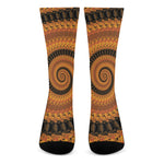 Spiral Fractal Print Crew Socks