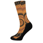 Spiral Fractal Print Crew Socks