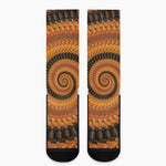 Spiral Fractal Print Crew Socks