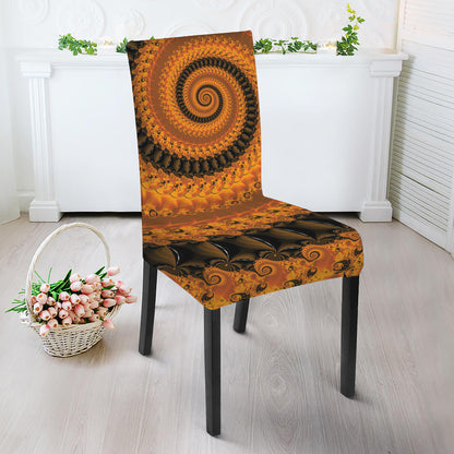 Spiral Fractal Print Dining Chair Slipcover