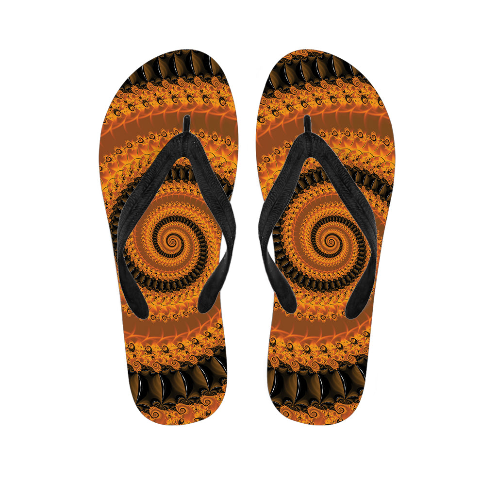 Spiral Fractal Print Flip Flops