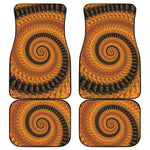 Spiral Fractal Print Front and Back Car Floor Mats