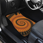 Spiral Fractal Print Front and Back Car Floor Mats