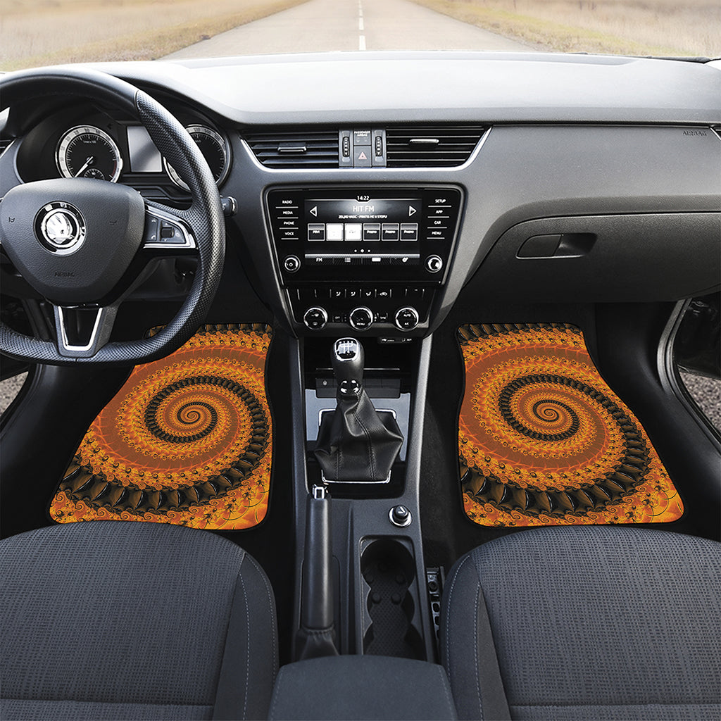 Spiral Fractal Print Front Car Floor Mats