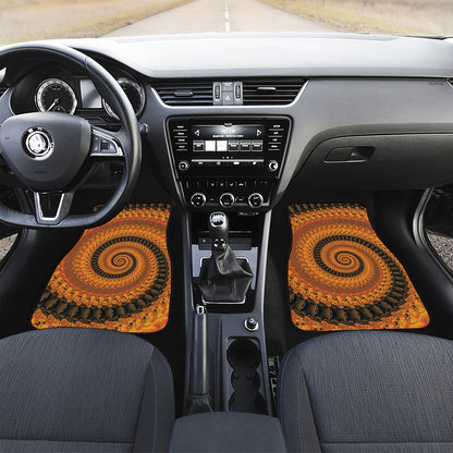 Spiral Fractal Print Front Car Floor Mats